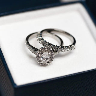Engagement ring, diamond ring, halo ring, oval diamond, eternity band, bridal set, white gold, wedding ring, custom ring design, design your own ring