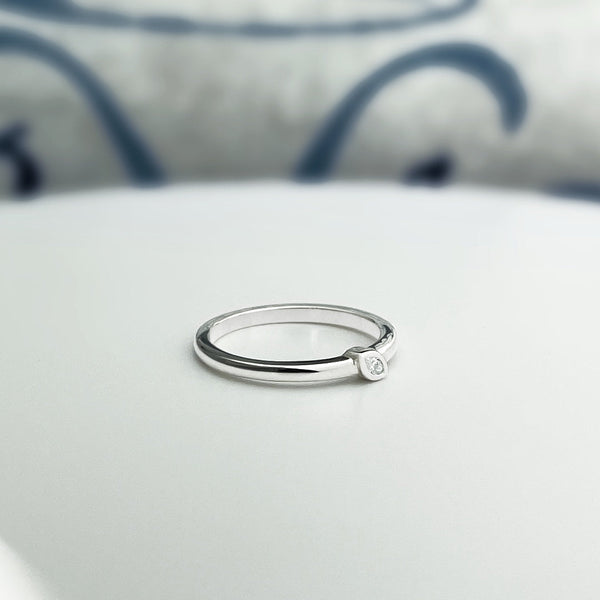 Sophie Marquise Diamond Ring · Sterling Silver · 2mm · .03ct