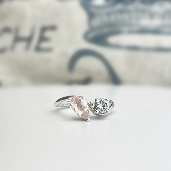Toi et Moi Ring · Sterling Silver · 1.30ct Peach Morganite