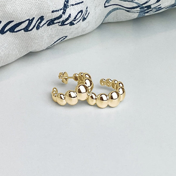 Orbit Puff Hoops · Sterling Silver