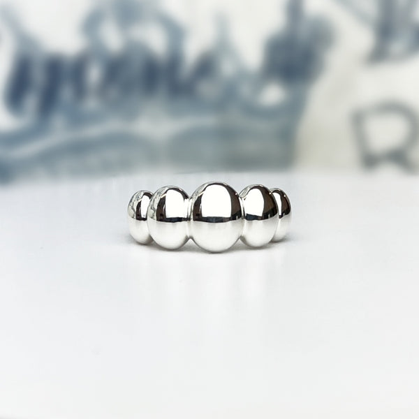 Orbit Puff Ring · White Gold · 10mm