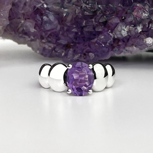 Gem Puff Ring · Sterling Silver · 2.80ct Amethyst
