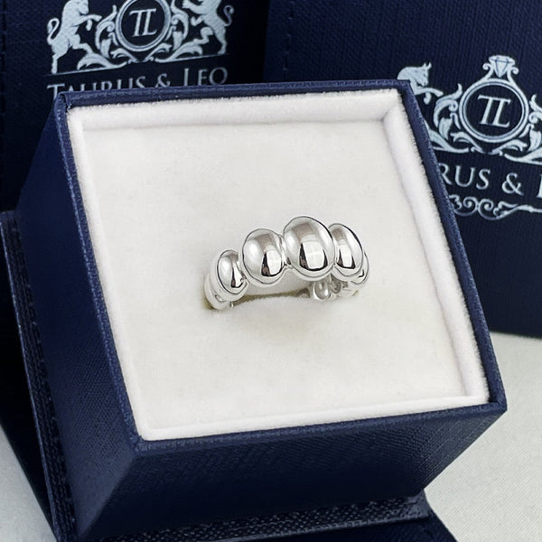 Orbit Puff Ring · White Gold · 10mm