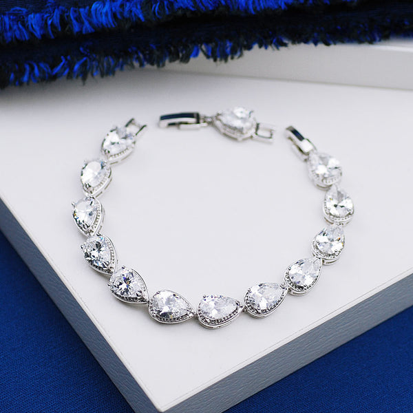 Abigail White Teardrop Bracelet