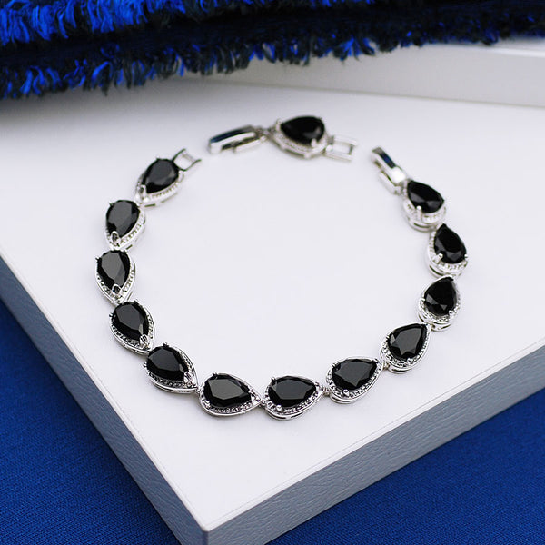 Abigail Black Teardrop Bracelet