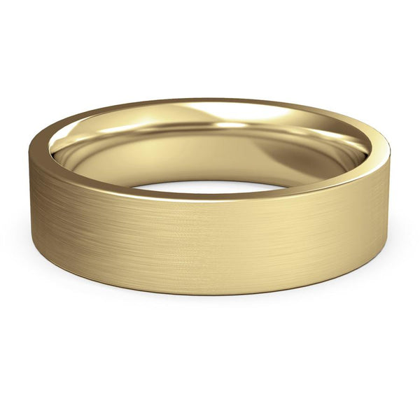 5mm Yellow Gold Wedding Ring, Textured Finish, Modern Wedding Ring, Hand Made Ring, Designer Wedding Band, Flat Edge Ring, Mens Ring, Comfort Fit