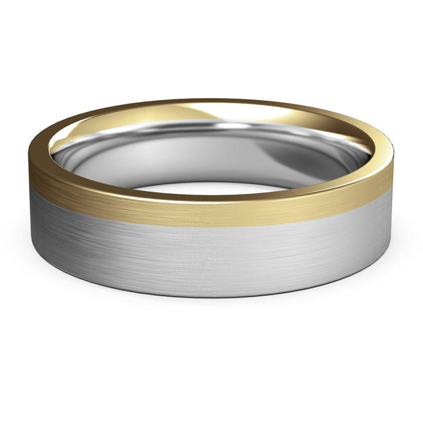 6mm white gold and yellow gold ring, womens mens wedding ring, womens mens white and yellow gold ring, womens mens ring, womens mens wedding band, modern wedding ring, modern wedding band, classic wedding ring, 10k gold, 14k gold, 18k gold