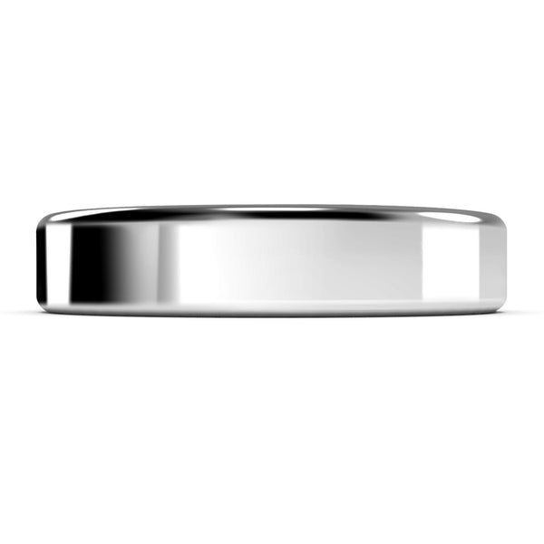 5mm White Gold Wedding Band Ring, High Polish Finish, Rounded Edges, Comfort Fit