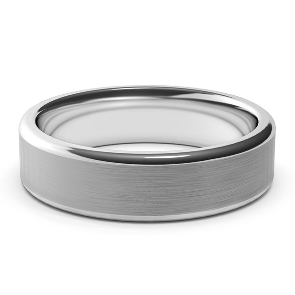 6mm White Gold Wedding Ring, Hand Made, 10k Gold, 14k Gold or 18k Gold Unisex Wedding Band