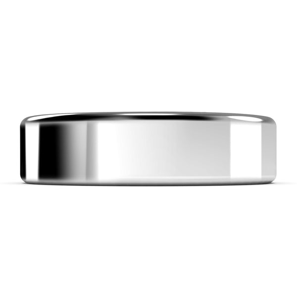 6mm White Gold Wedding Band Ring, High Polish Finish, Rounded Edges, Comfort Fit