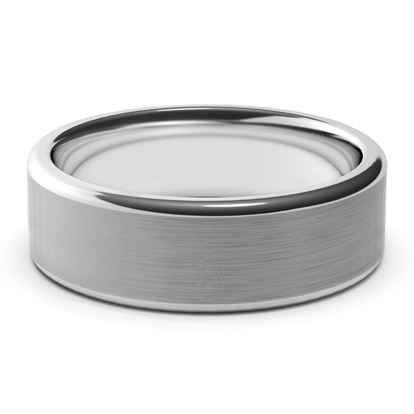 7mm White Gold Wedding Ring, Hand Made, 10k Gold, 14k Gold or 18k Gold Unisex Wedding Band