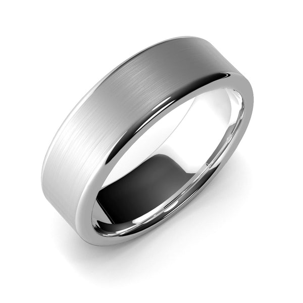 7mm White Gold Wedding Ring, Hand Made, 10k Gold, 14k Gold or 18k Gold Unisex Wedding Band