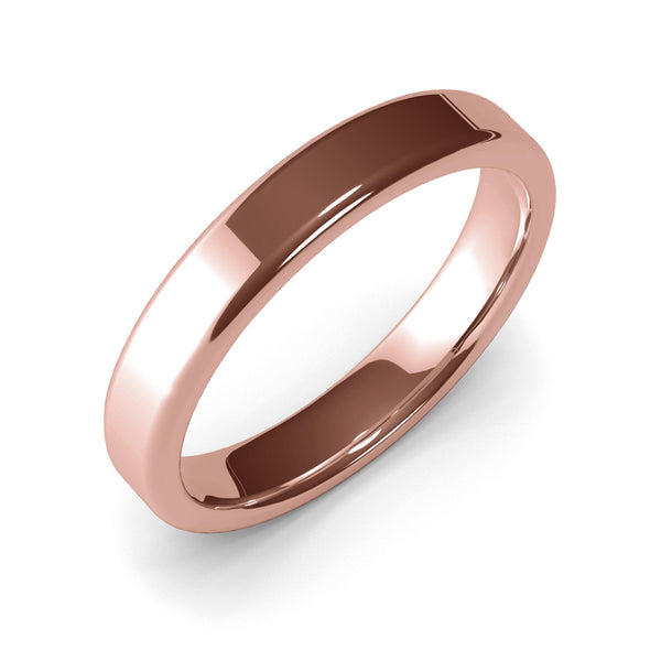 4mm Rose Gold Wedding Ring, Gold Band, 10k Gold, 14k Gold or 18k Gold Unisex Wedding Band