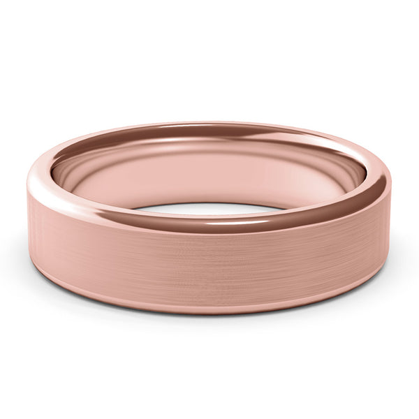 6mm Rose Gold Wedding Band Ring, 10k Gold, 14k Gold. 18k Gold Womens Ring, Modern, Master Goldsmith Quality