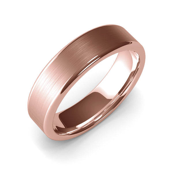 6mm Rose Gold Wedding Band Ring, 10k Gold, 14k Gold. 18k Gold Womens Ring, Modern, Master Goldsmith Quality