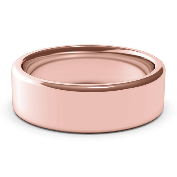 7mm Rose Gold Wedding Ring, Gold Band, 10k Gold, 14k Gold or 18k Gold Unisex Wedding Band