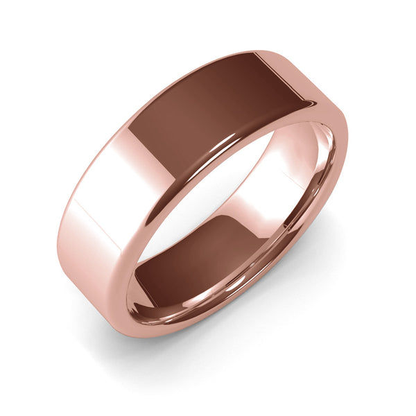 7mm Rose Gold Wedding Ring, Gold Band, 10k Gold, 14k Gold or 18k Gold Unisex Wedding Band