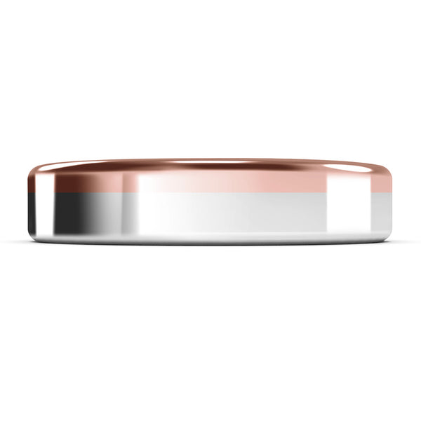 Womens Wedding Band, 5mm, White Gold, Rose Gold, Wedding Ring, Polished Finish, Modern Wedding Ring, Contemporary, Two Tone Gold, Unique Designer Ring, Luxury Ring, Comfort Fit