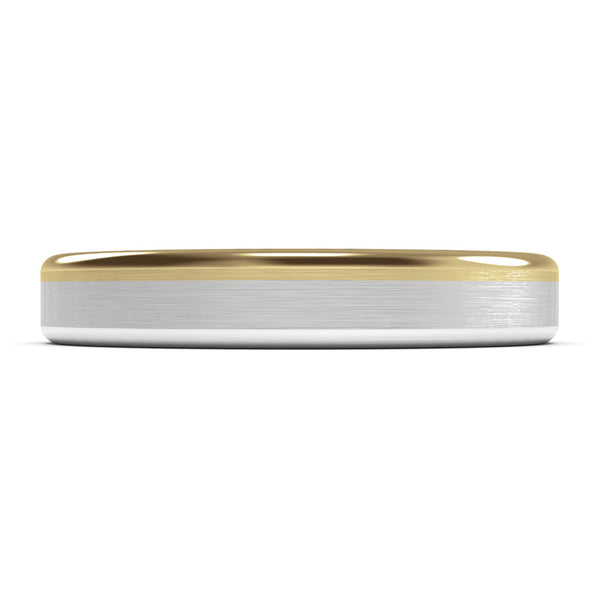 4mm White Gold and Yellow Gold Wedding Ring, Textured Finish, Modern Wedding Ring, Hand Made Ring, Two Tone Gold, Designer Wedding Band, Comfort Fit