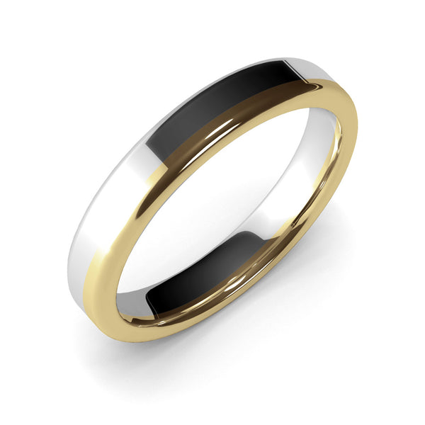 Wedding Ring, 4mm,  White Gold, Yellow Gold , Polished Finish, Modern Wedding Ring, Hand Made Ring, Two Tone Gold, Designer Wedding Band, Comfort Fit, Luxury Ring