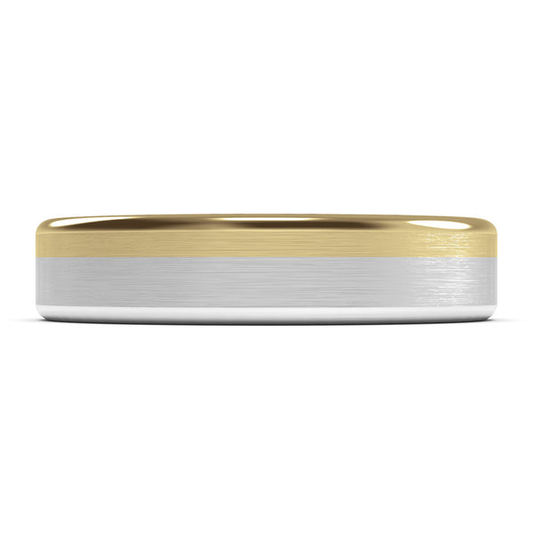 5mm White Gold and Yellow Gold Wedding Ring, Textured Finish, Modern Wedding Ring, Hand Made Ring, Two Tone Gold, Designer Wedding Band, Comfort Fit