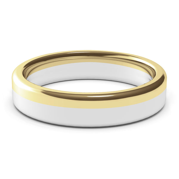 Wedding Ring, 5mm,  White Gold, Yellow Gold , Polished Finish, Modern Wedding Ring, Hand Made Ring, Two Tone Gold, Designer Wedding Band, Comfort Fit, Luxury Ring