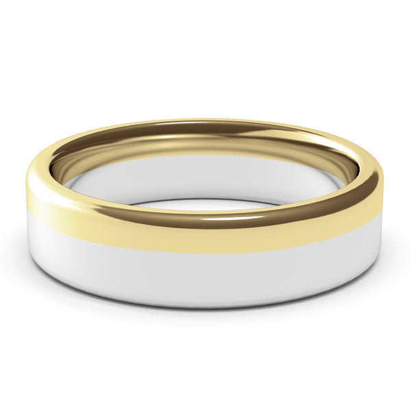 Wedding Ring, 6mm,  White Gold, Yellow Gold , Polished Finish, Modern Wedding Ring, Hand Made Ring, Two Tone Gold, Designer Wedding Band, Comfort Fit, Luxury Ring