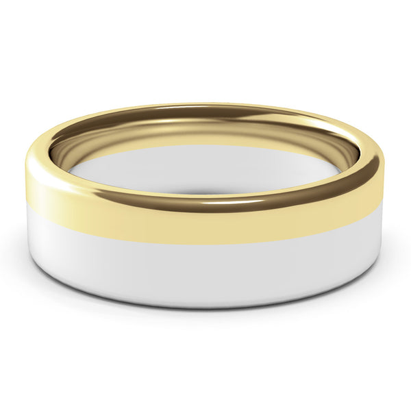 Mens Wedding Ring, 7mm,  Large Ring, White Gold, Yellow Gold , Polished Finish, Modern Wedding Ring, Hand Made Ring, Two Tone Gold, Designer Wedding Band, Comfort Fit, Luxury Ring