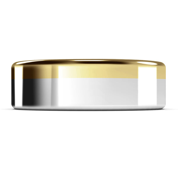 Mens Wedding Ring, 7mm,  Large Ring, White Gold, Yellow Gold , Polished Finish, Modern Wedding Ring, Hand Made Ring, Two Tone Gold, Designer Wedding Band, Comfort Fit, Luxury Ring