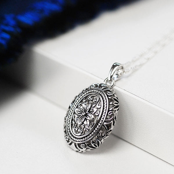 Vintage, Victorian, Baroque, Jewellery, Jewelry, Necklace, Pendant, Sterling Silver
