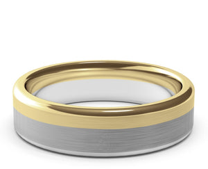 yellow gold, white gold, two tone gold ring, wedding band, modern ring, womens, mens, custom made, handmade