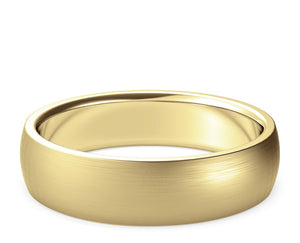 domed ring, curved ring, yellow gold, brushed finish, womens ring, mens, yellow gold, comfort fit