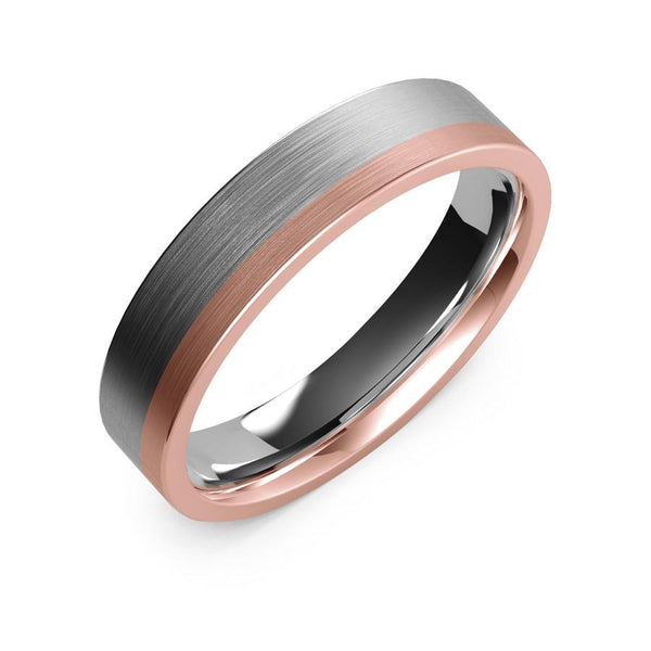 5mm white gold and rose gold ring, womens mens wedding ring, womens mens white and rose gold ring, womens mens ring, womens mens wedding band, modern wedding ring, modern wedding band, classic wedding ring, industrial ring, 10k gold, 14k gold, 18k gold