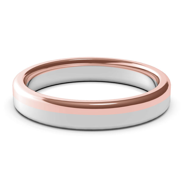 Womens Wedding Band, 4mm, White Gold, Rose Gold, Wedding Ring, Polished Finish, Modern Wedding Ring, Contemporary, Two Tone Gold, Unique Designer Ring, Luxury Ring, Comfort Fit