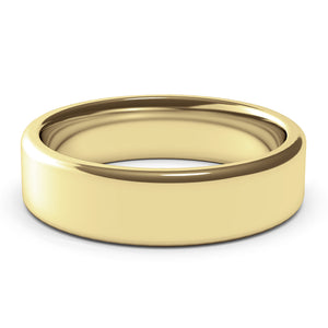 6mm Yellow Gold Wedding Band Ring, 14k Gold Womens Ring, Mens Ring