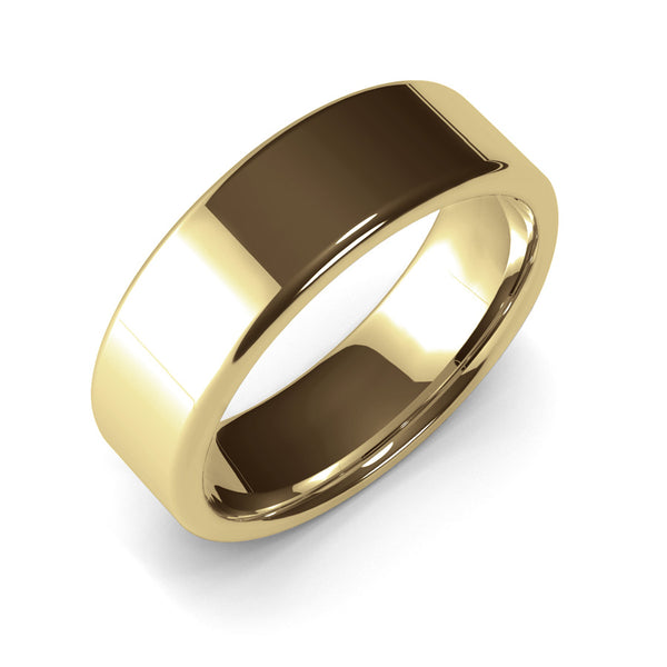 7mm Yellow Gold Wedding Band Ring, 14k Gold Womens Ring, Mens Ring