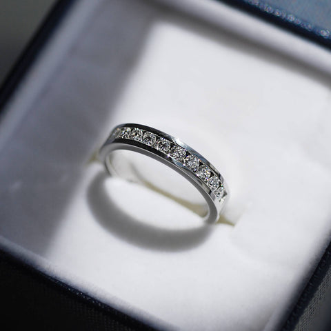 half-eternity, diamonds, eternity band, diamond ring, diamond wedding band, channel set, 4mm, white gold